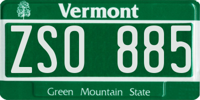 VT license plate ZSO885