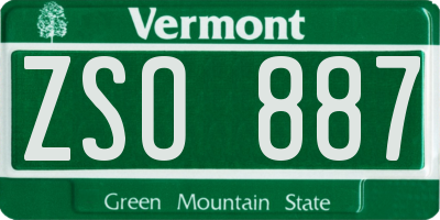VT license plate ZSO887