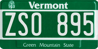 VT license plate ZSO895