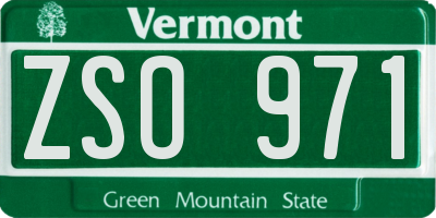 VT license plate ZSO971
