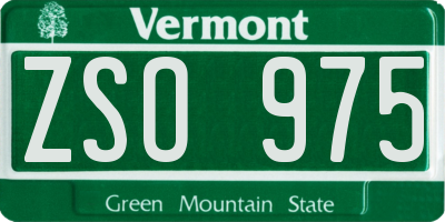 VT license plate ZSO975