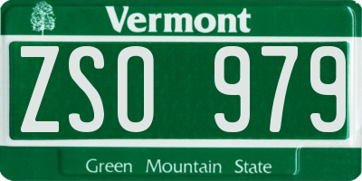 VT license plate ZSO979