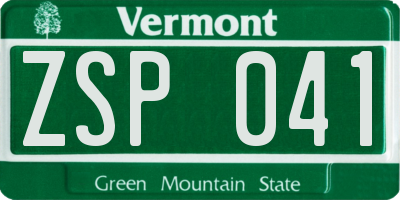 VT license plate ZSP041