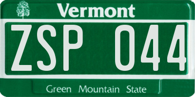 VT license plate ZSP044