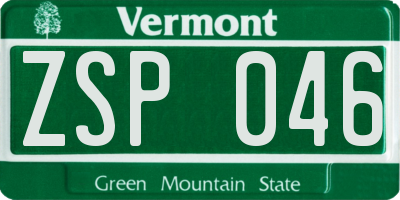 VT license plate ZSP046