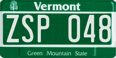 VT license plate ZSP048