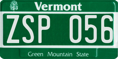 VT license plate ZSP056