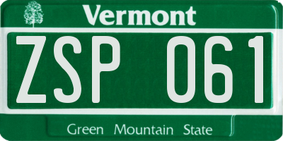 VT license plate ZSP061