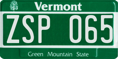 VT license plate ZSP065