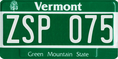 VT license plate ZSP075