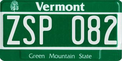 VT license plate ZSP082