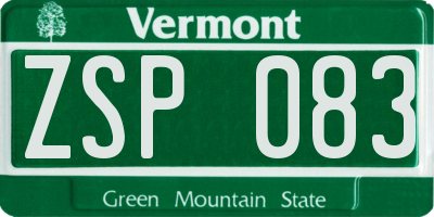 VT license plate ZSP083