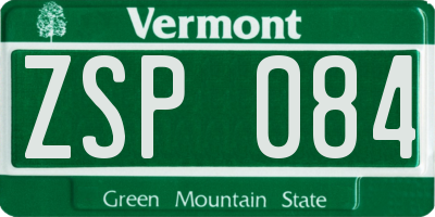 VT license plate ZSP084