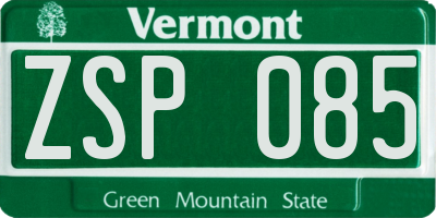 VT license plate ZSP085