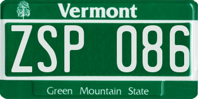 VT license plate ZSP086