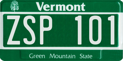 VT license plate ZSP101