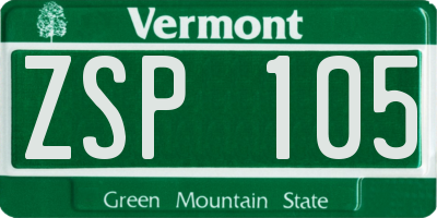 VT license plate ZSP105