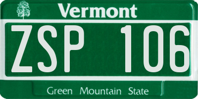 VT license plate ZSP106