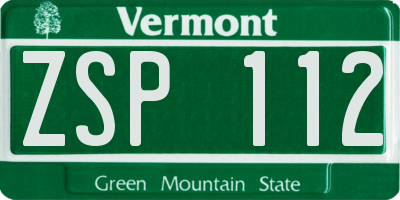 VT license plate ZSP112