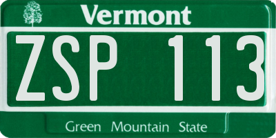 VT license plate ZSP113
