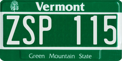 VT license plate ZSP115