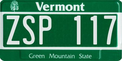 VT license plate ZSP117