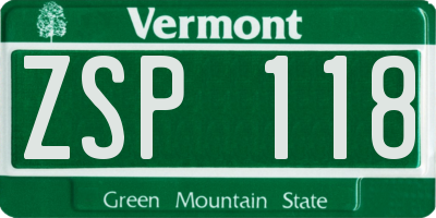 VT license plate ZSP118
