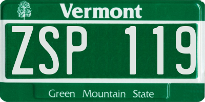VT license plate ZSP119