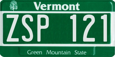 VT license plate ZSP121