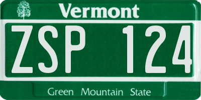 VT license plate ZSP124
