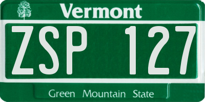 VT license plate ZSP127