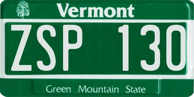 VT license plate ZSP130