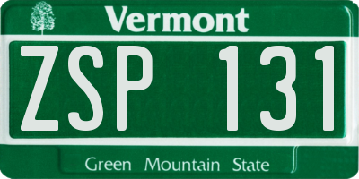 VT license plate ZSP131