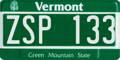 VT license plate ZSP133