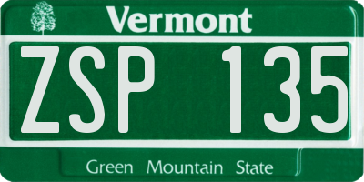 VT license plate ZSP135