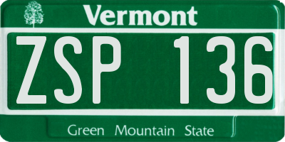VT license plate ZSP136