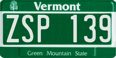 VT license plate ZSP139
