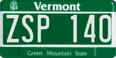 VT license plate ZSP140