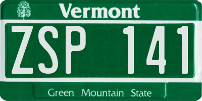 VT license plate ZSP141