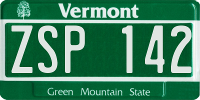 VT license plate ZSP142