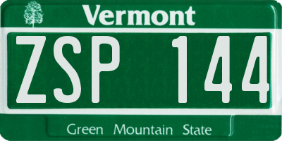 VT license plate ZSP144