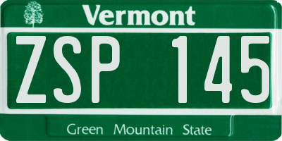 VT license plate ZSP145
