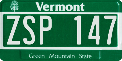 VT license plate ZSP147