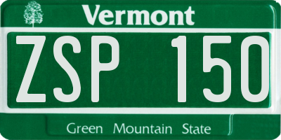 VT license plate ZSP150