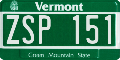 VT license plate ZSP151