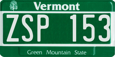 VT license plate ZSP153