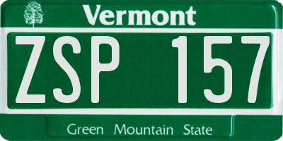 VT license plate ZSP157