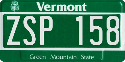 VT license plate ZSP158