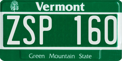 VT license plate ZSP160