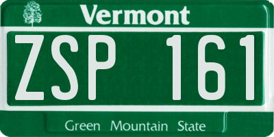 VT license plate ZSP161